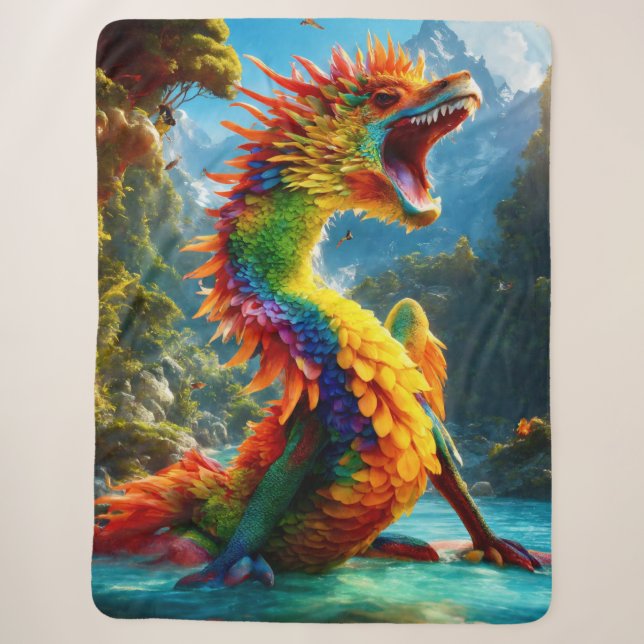 Farbenfroher Künstlerdrache Sherpadecke (Vorderseite)