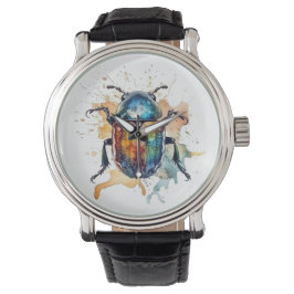farbenfroher, lebendiger Schal in Aquarellfarben Armbanduhr