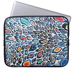 Farbenfroher Leopard: Lebhafte Textur Print Laptopschutzhülle