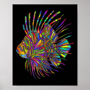Farbenfroher Löwenfisch Löwen Fisch  Poster