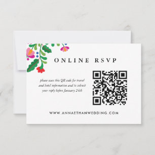 Farbenfroher mexikanischer UAWG QR-Code für Hochze Dankeskarte