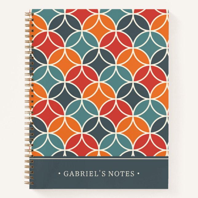 Farbenfroher Mittelalter Moderner Stil | Name hinz Notizbuch (Vorderseite)