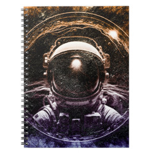 Farbenfroher moderner Astronaut im All Notizblock
