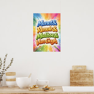 Farbenfroher Monet Renoir Matisse Van Gogh Poster