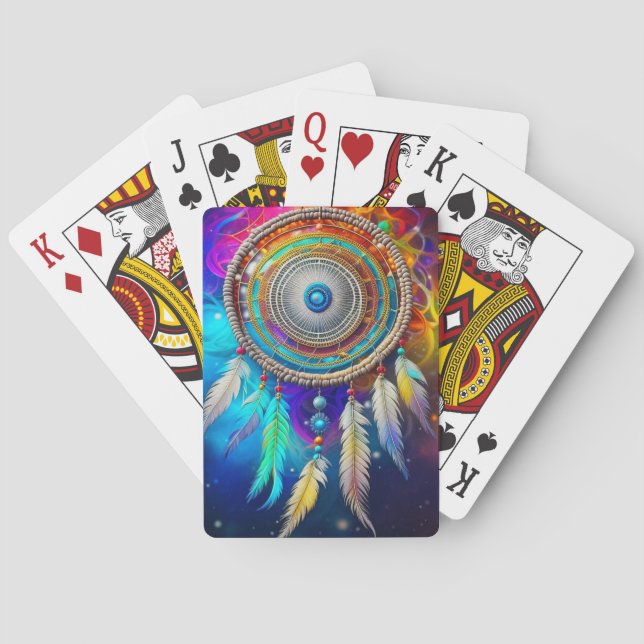 Farbenfroher Mystical Dreamcatcher Spielkarten (Rückseite)