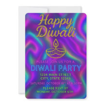Farbenfroher Neon Glow Happy Diwali Party