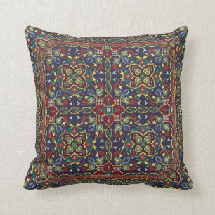 Farbenfroher orientalischer Teppich Kissen