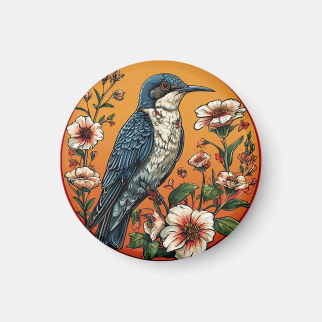 Farbenfroher Orientkuckuck Vogel Magnet (Vorne)
