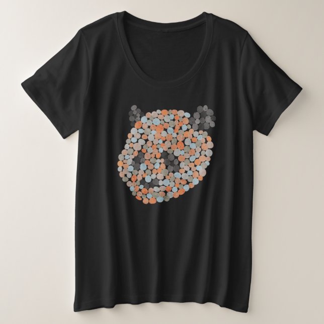 Farbenfroher Panda-Bär Große Größe T-Shirt (Design vorne)