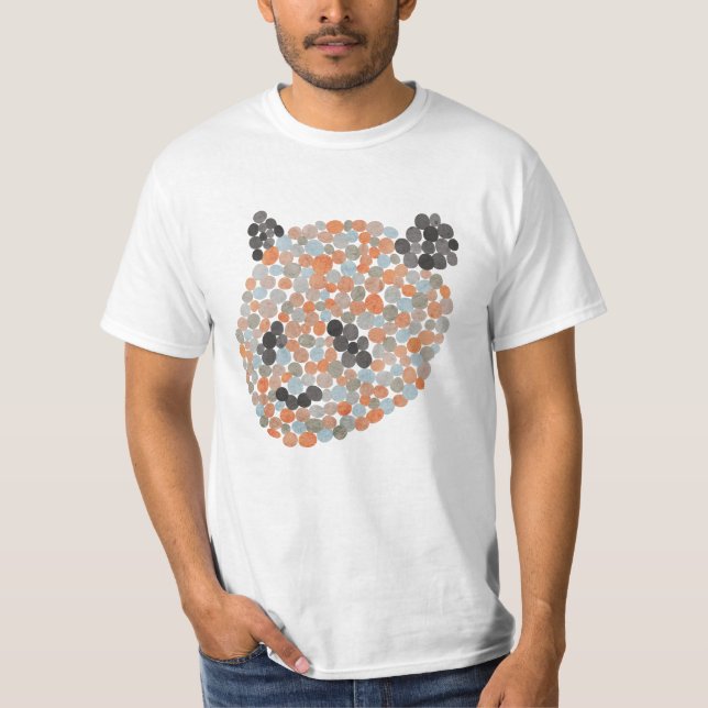Farbenfroher Panda-Bären-T - Shirt (Vorderseite)