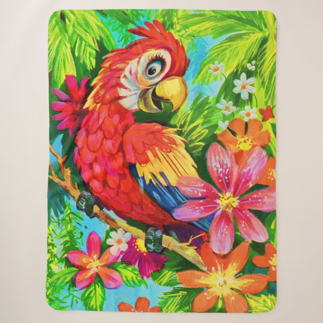 farbenfroher Papagei Sherpadecke (Vorderseite)