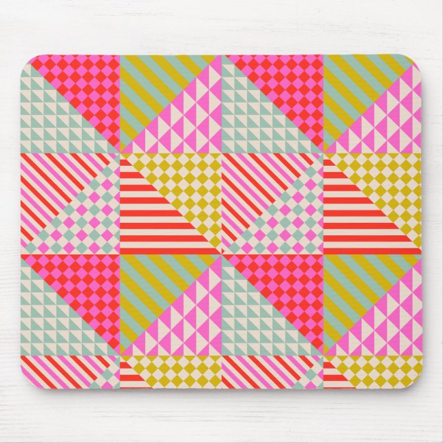Farbenfroher Patchwork-Büroarbeitsplatz-Mauspad Mousepad (Vorne)