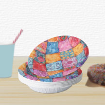 Farbenfroher Patchwork-Druck Monogramm