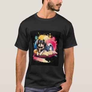 Farbenfroher Pekineserhund T-Shirt
