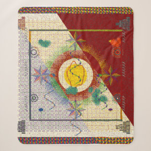 Farbenfroher persischer Teppich-Mandala-Entwurf Sherpadecke
