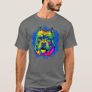 Farbenfroher Pitbull Dog Lover, Ladys Man Dog, Lie T-Shirt