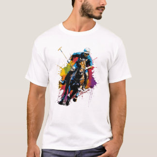 Farbenfroher Polo Player Boy on Mens Polo Reittier