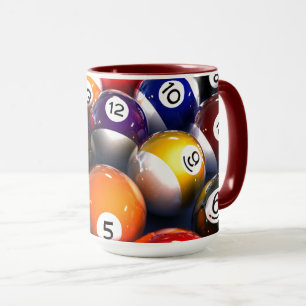 Farbenfroher Pool Lover Billiard Balls Tasse