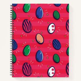Farbenfroher Pop Art Ostereier Muster Notizbuch