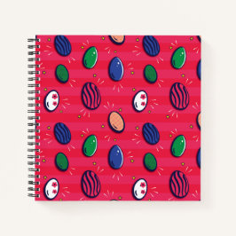 Farbenfroher Pop Art Ostereier Muster Notizbuch