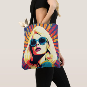 Farbenfroher Pop Coole Frau Tasche