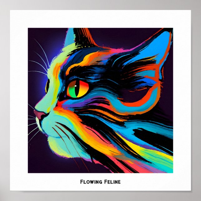 Farbenfroher Pop Fantastische Bergwelten Poster (Vorne)