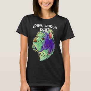 Farbenfroher Pop Portrait Cane Corso Dog Vater Vat T-Shirt
