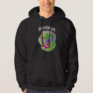 Farbenfroher Pop Portrait Havanese Hund Mama Mutte Hoodie
