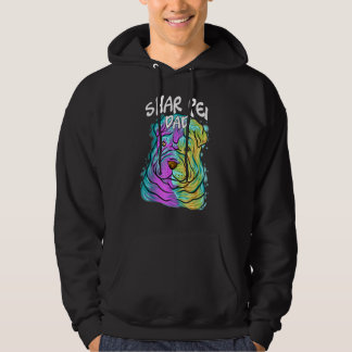 Farbenfroher Pop Portrait Shar Pei Dog Vater Vater Hoodie
