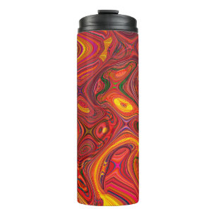 Farbenfroher psychedelischer Hintergrund aus verwo Thermosbecher