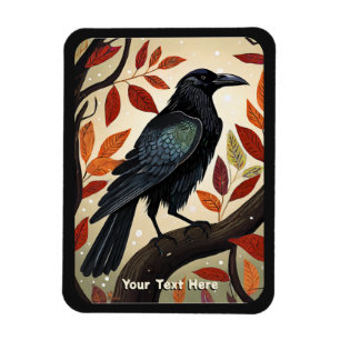 Farbenfroher Raven in einem Baum Magnet