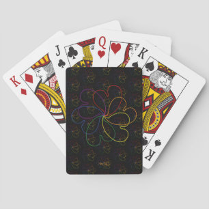 Farbenfroher Regenbogen auf der Blume Black Chic Spielkarten