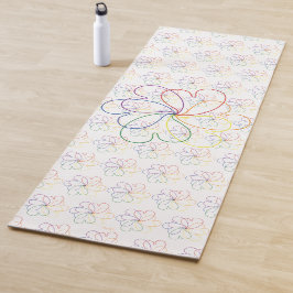 Farbenfroher Regenbogen auf der Blume des weißen H Yogamatte