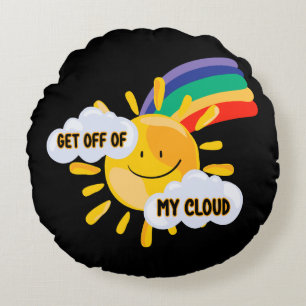Farbenfroher Regenbogen aus meiner Cloud Rundes Kissen