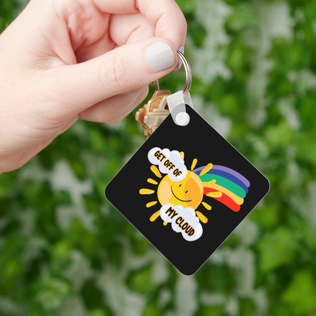 Farbenfroher Regenbogen aus meiner Cloud Schlüsselanhänger (Hand)