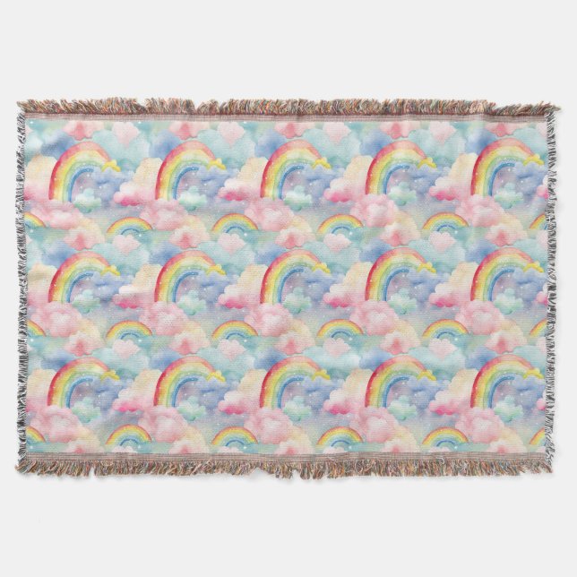Farbenfroher Regenbogen, Cloud und Star Decke (Vorderseite)