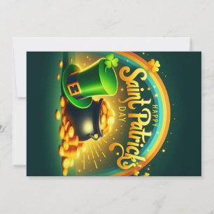 Farbenfroher Regenbogen Gold St. Patrick's Day Feiertagskarte