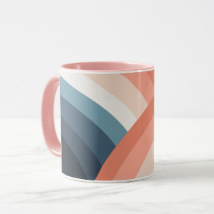 Farbenfroher Regenbogen im Doppel-Retro-Stil Tasse