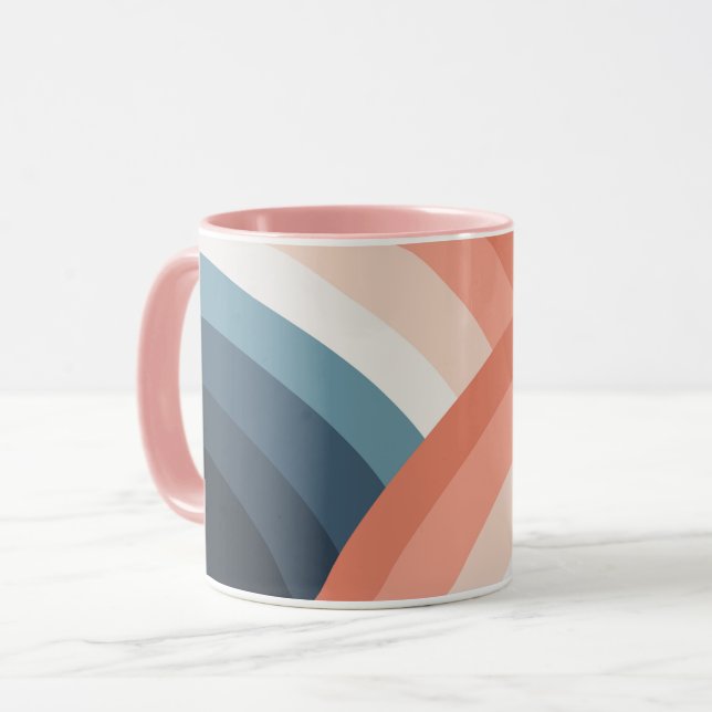 Farbenfroher Regenbogen im Doppel-Retro-Stil Tasse (Vorderseite Links)