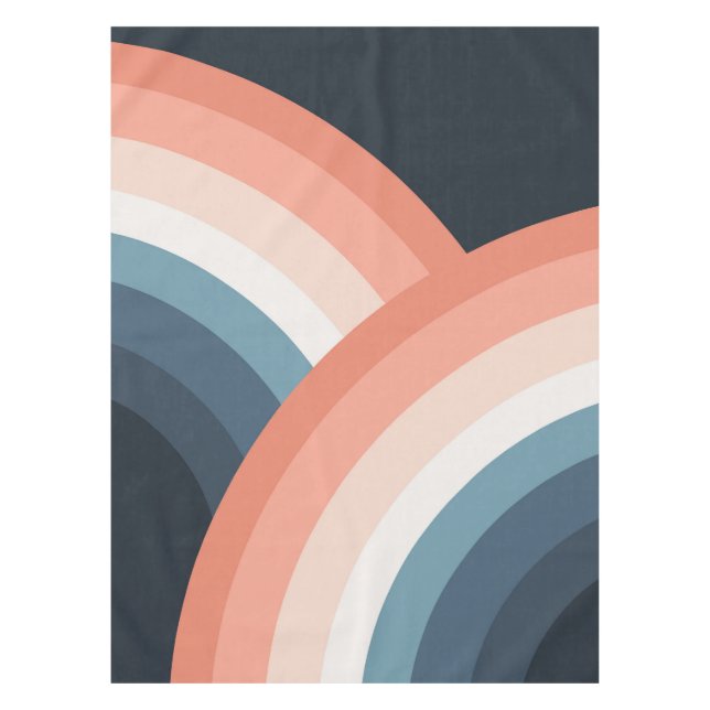 Farbenfroher Regenbogen im Doppel-Retro-Stil Tischdecke (Vorderseite)