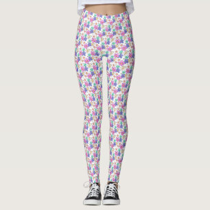 farbenfroher Regenbogen leuchtende Blumen Hummeln Leggings