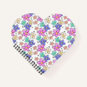 farbenfroher Regenbogen leuchtende Blumen Hummeln Notizbuch