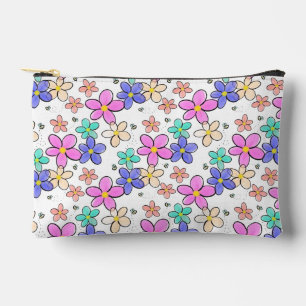 farbenfroher Regenbogen leuchtende Blumen Hummeln  Zubehörtasche
