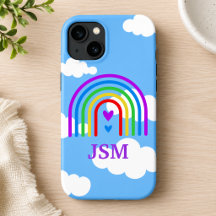 Farbenfroher Regenbogen mit blauem Himmel und Wolk