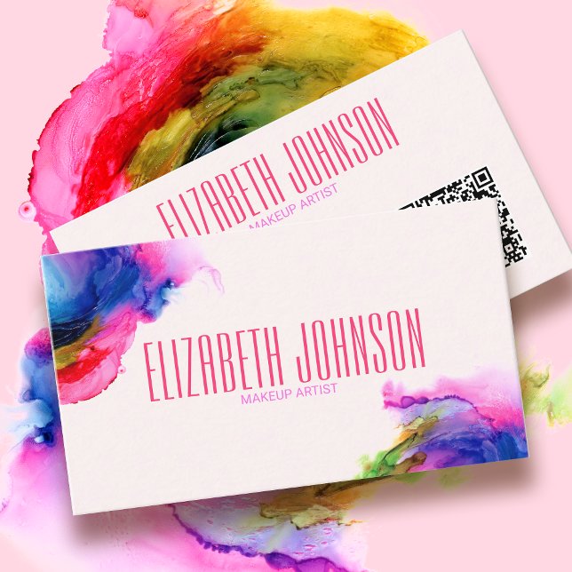 Farbenfroher Regenbogen Moderner Eleganter Abstrak Visitenkarte (Von Creator hochgeladen)