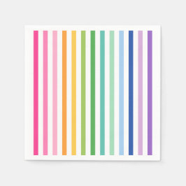 Farbenfroher Regenbogen Streifen Party Napkins Serviette