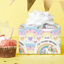 Farbenfroher Regenbogen und Bunny 1. Geburtstag Pa