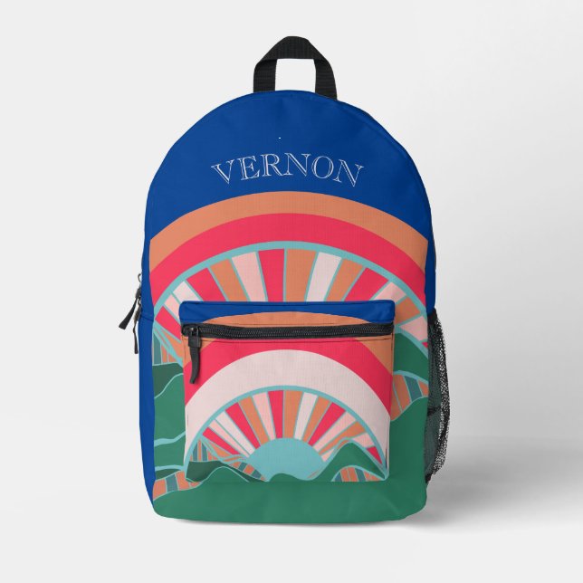 Farbenfroher Regenbogenberg Bedruckter Rucksack (Vorderseite)