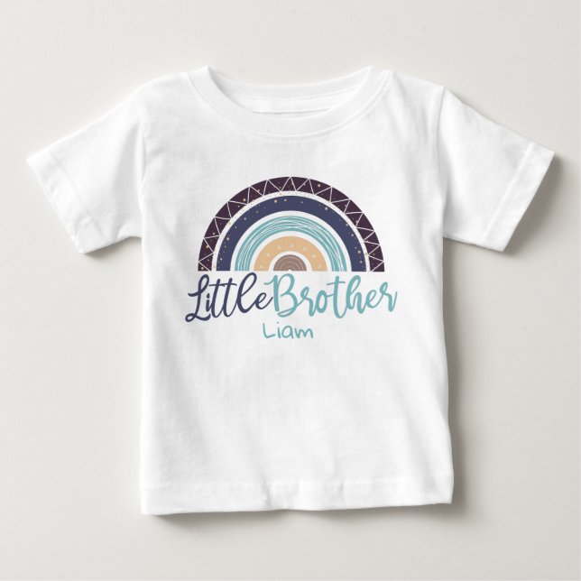 Farbenfroher Regenbogenbruder, individueller Name Baby T-shirt (Vorderseite)
