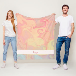 Farbenfroher Regenbogenmarmor Abstrakte Inspirivit Fleecedecke